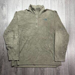 The North Face Fleece Quarter 1/4 Zip Fleece Sweater Brown XL Extra Large